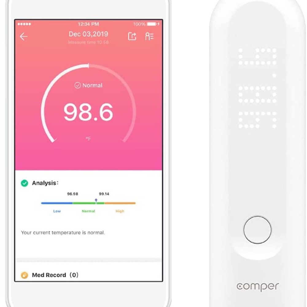 Non Contact Thermometer, Infrared Forehead with Smart App, Bluetooth Connection